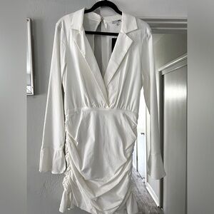 White ruched dress